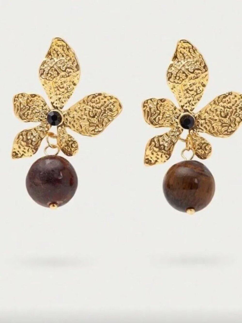 Brown flower Earrings Q212